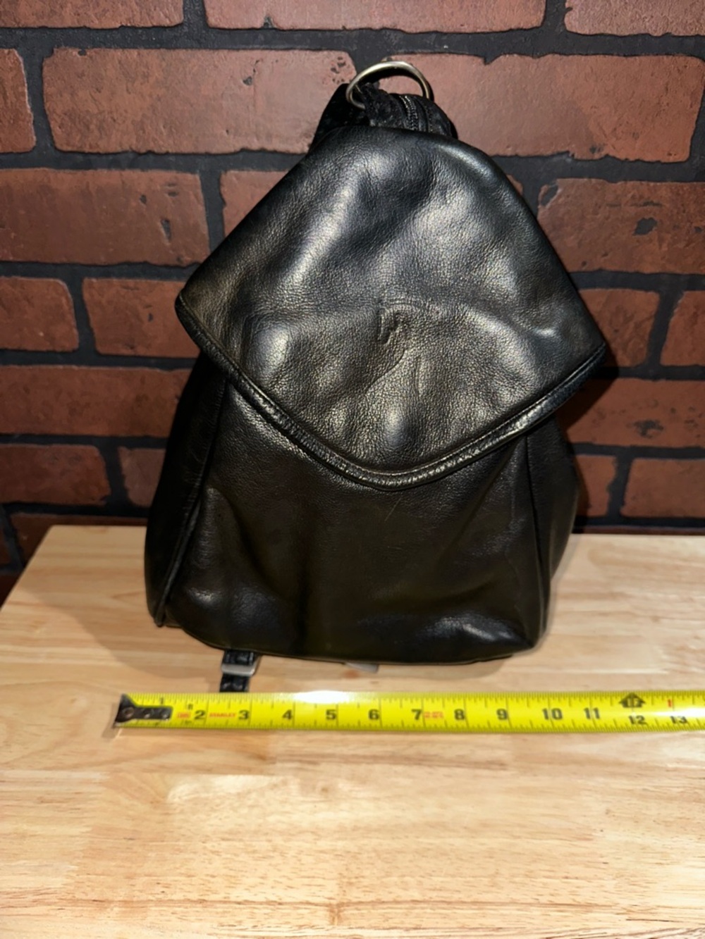 Vintage Canyon Outback Black Leather Backpack Equestrian Design - Picture 3 of 9
